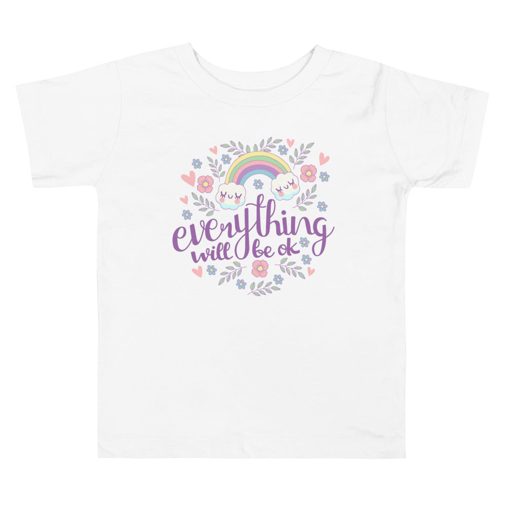Rainbow - Everything will be ok | Toddler Staple Tee | Bella + Canvas 3001T