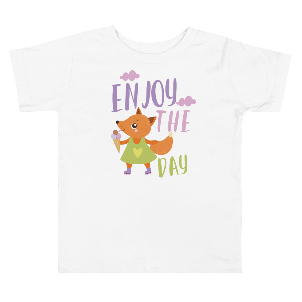 Orange fox - Ẹnoy the day | Toddler Staple Tee | Bella + Canvas 3001T