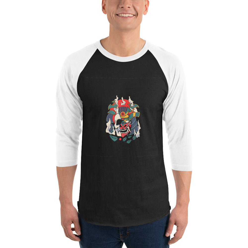 Samurai skull | Unisex 3/4 Sleeve Raglan Shirt | Tultex 245