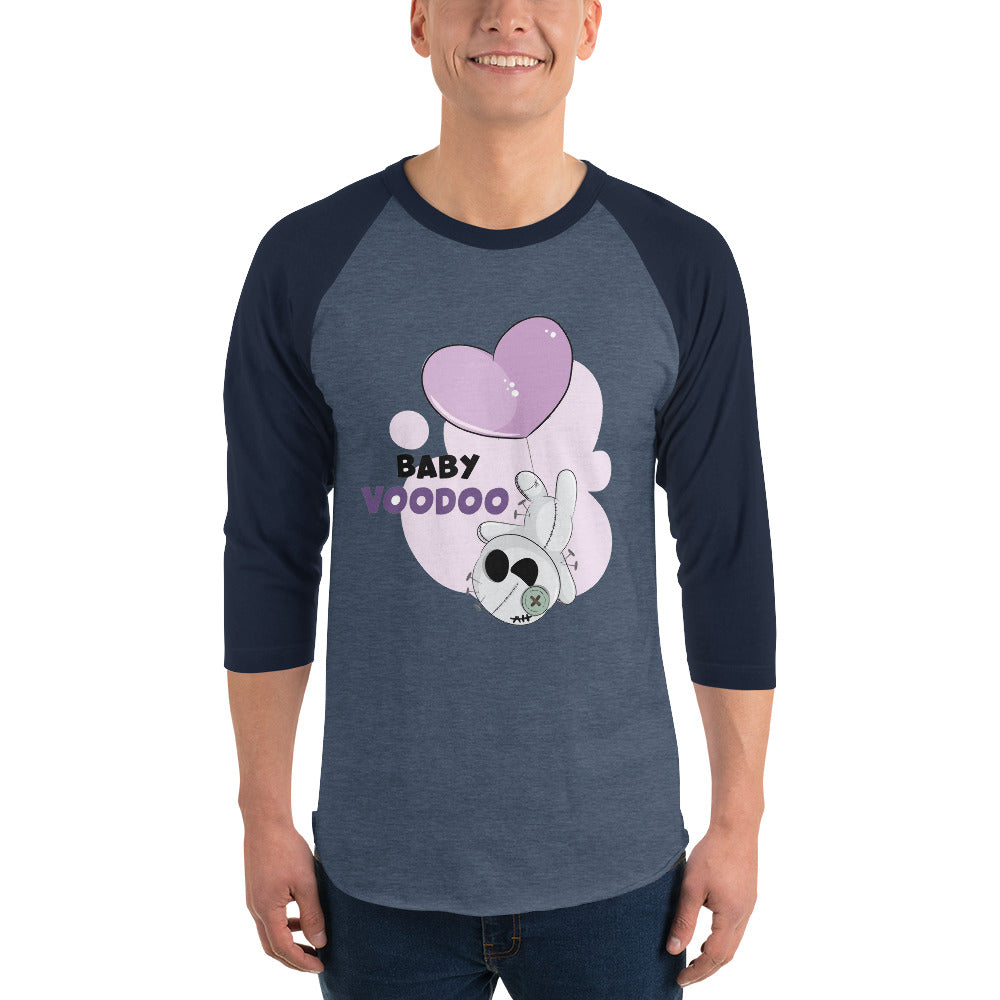 Ted heart - Baby voodoo | Unisex 3/4 Sleeve Raglan Shirt | Tultex 245