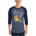 Orange fox - Ẹnoy the day | Unisex 3/4 Sleeve Raglan Shirt | Tultex 245