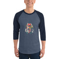 Samurai skull | Unisex 3/4 Sleeve Raglan Shirt | Tultex 245