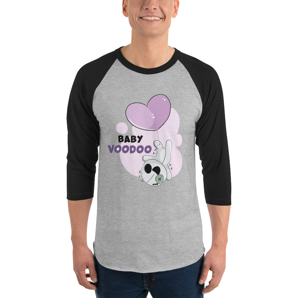 Ted heart - Baby voodoo | Unisex 3/4 Sleeve Raglan Shirt | Tultex 245