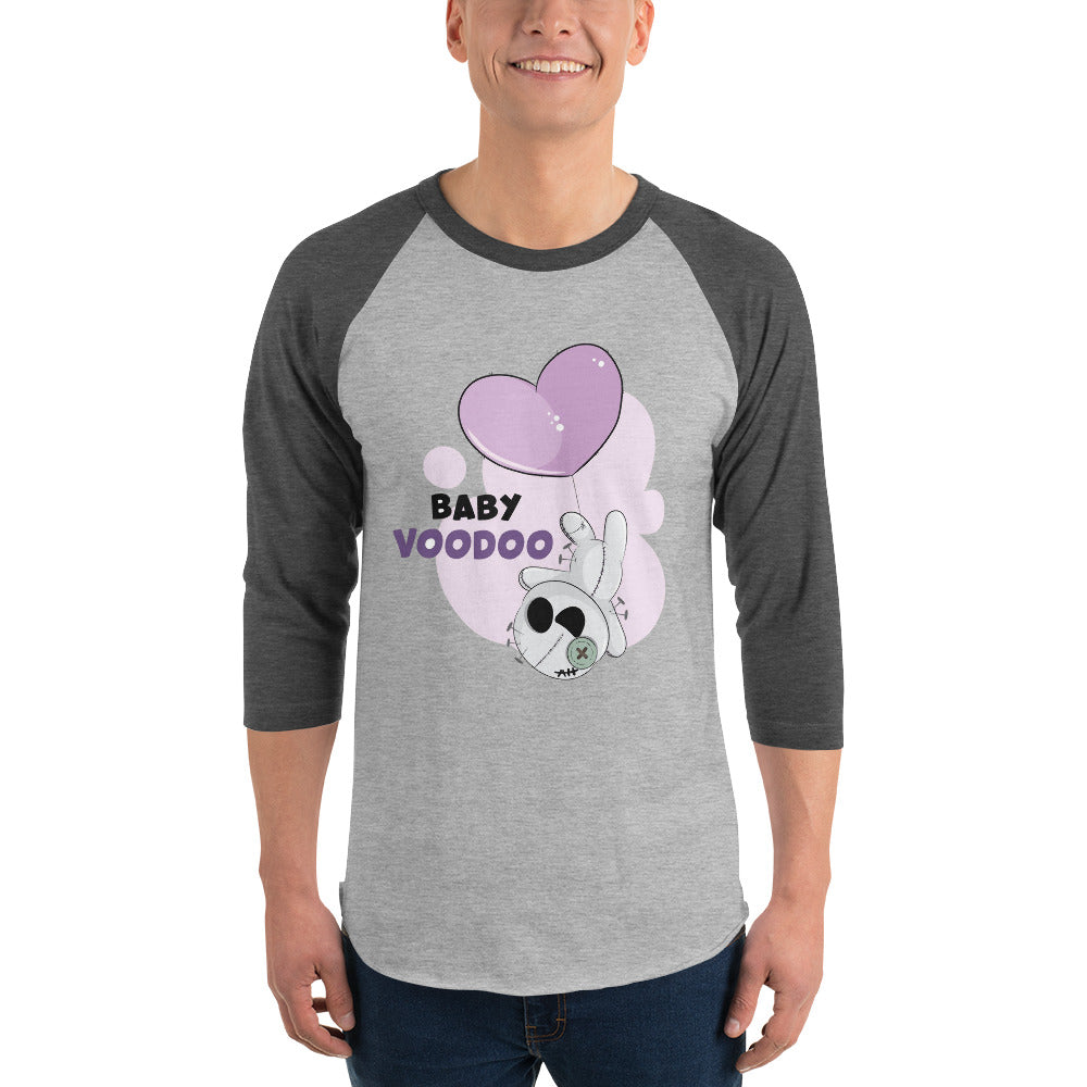Ted heart - Baby voodoo | Unisex 3/4 Sleeve Raglan Shirt | Tultex 245