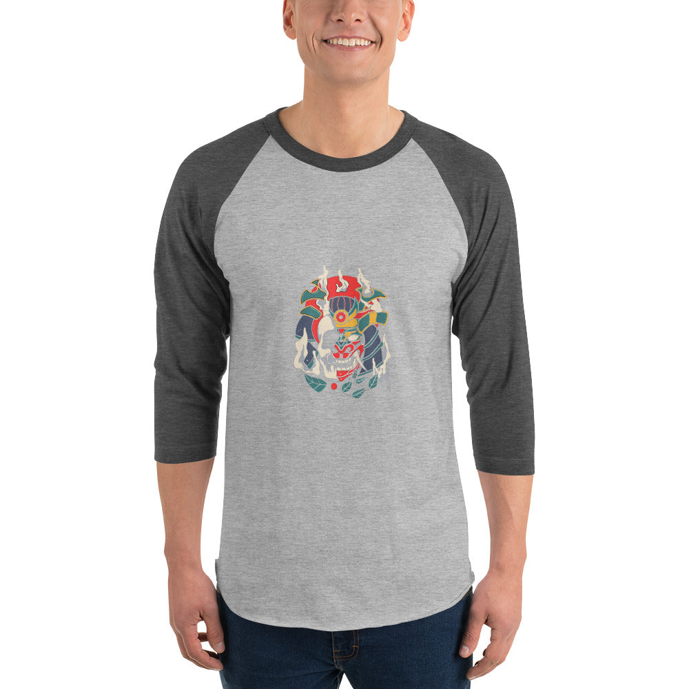 Samurai skull | Unisex 3/4 Sleeve Raglan Shirt | Tultex 245
