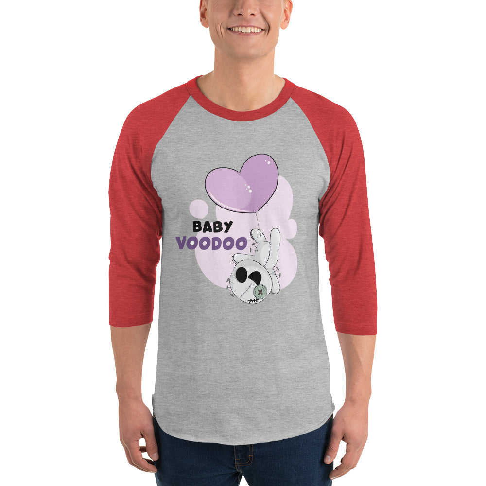 Ted heart - Baby voodoo | Unisex 3/4 Sleeve Raglan Shirt | Tultex 245