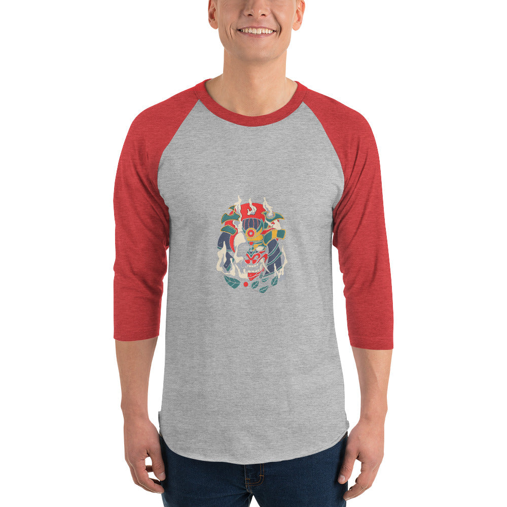 Samurai skull | Unisex 3/4 Sleeve Raglan Shirt | Tultex 245