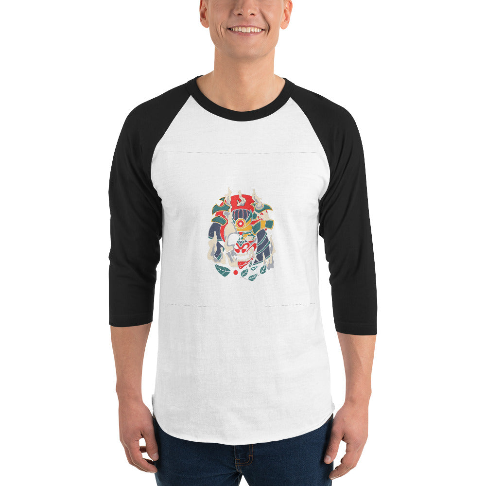 Samurai skull | Unisex 3/4 Sleeve Raglan Shirt | Tultex 245