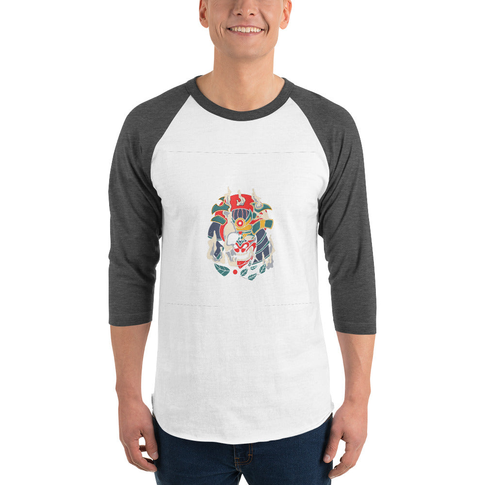 Samurai skull | Unisex 3/4 Sleeve Raglan Shirt | Tultex 245