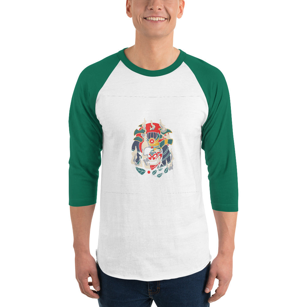 Samurai skull | Unisex 3/4 Sleeve Raglan Shirt | Tultex 245