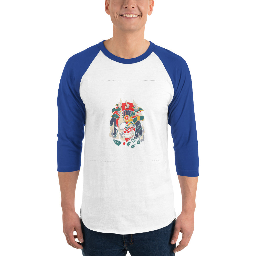 Samurai skull | Unisex 3/4 Sleeve Raglan Shirt | Tultex 245