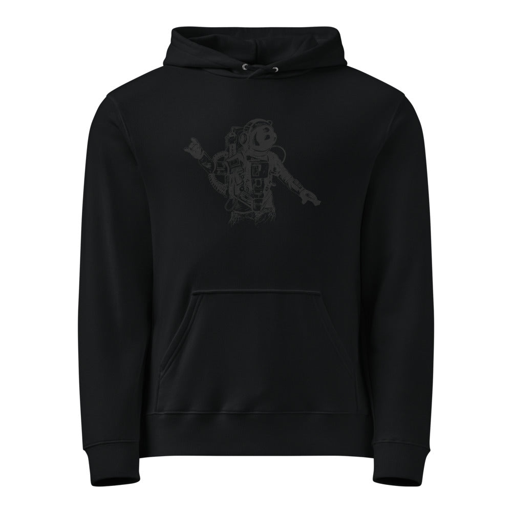 Black & white space travel man | Unisex Basic Hoodie | Printstar 00216-MLH