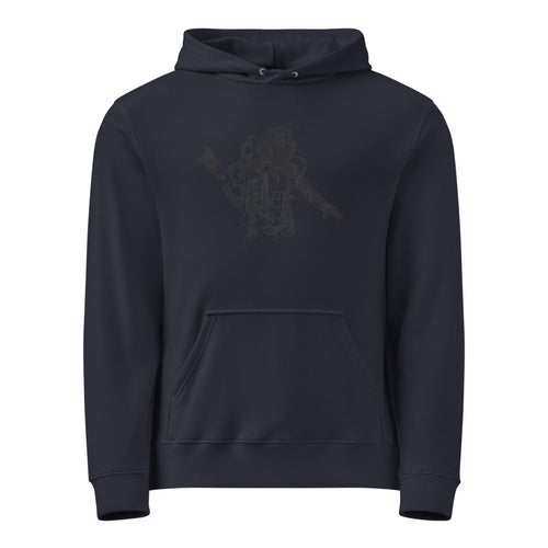 Black & white space travel man | Unisex Basic Hoodie | Printstar 00216-MLH