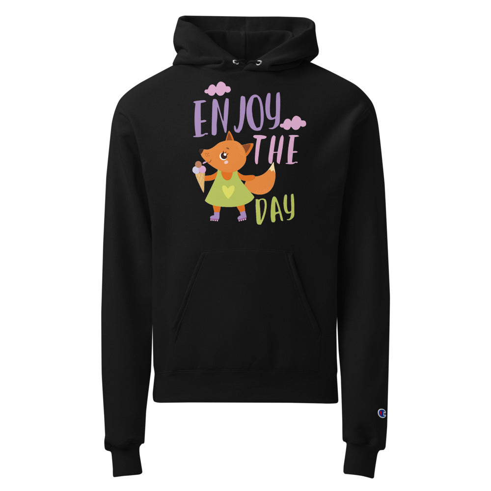 Orange fox - Ẹnoy the day | Unisex Champion Powerblend Hoodie | S700