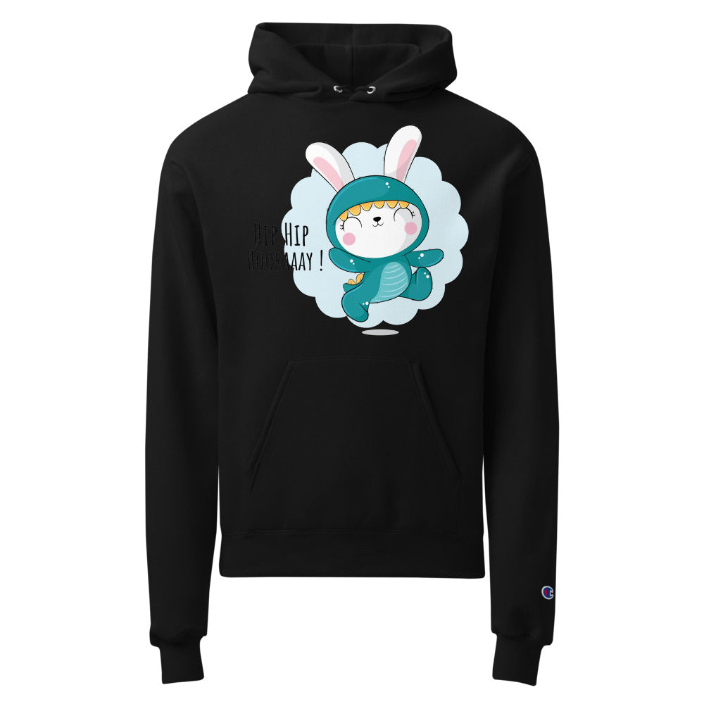 Green rabbit - HIP HIP HOORAAAY | Unisex Champion Powerblend Hoodie | S700