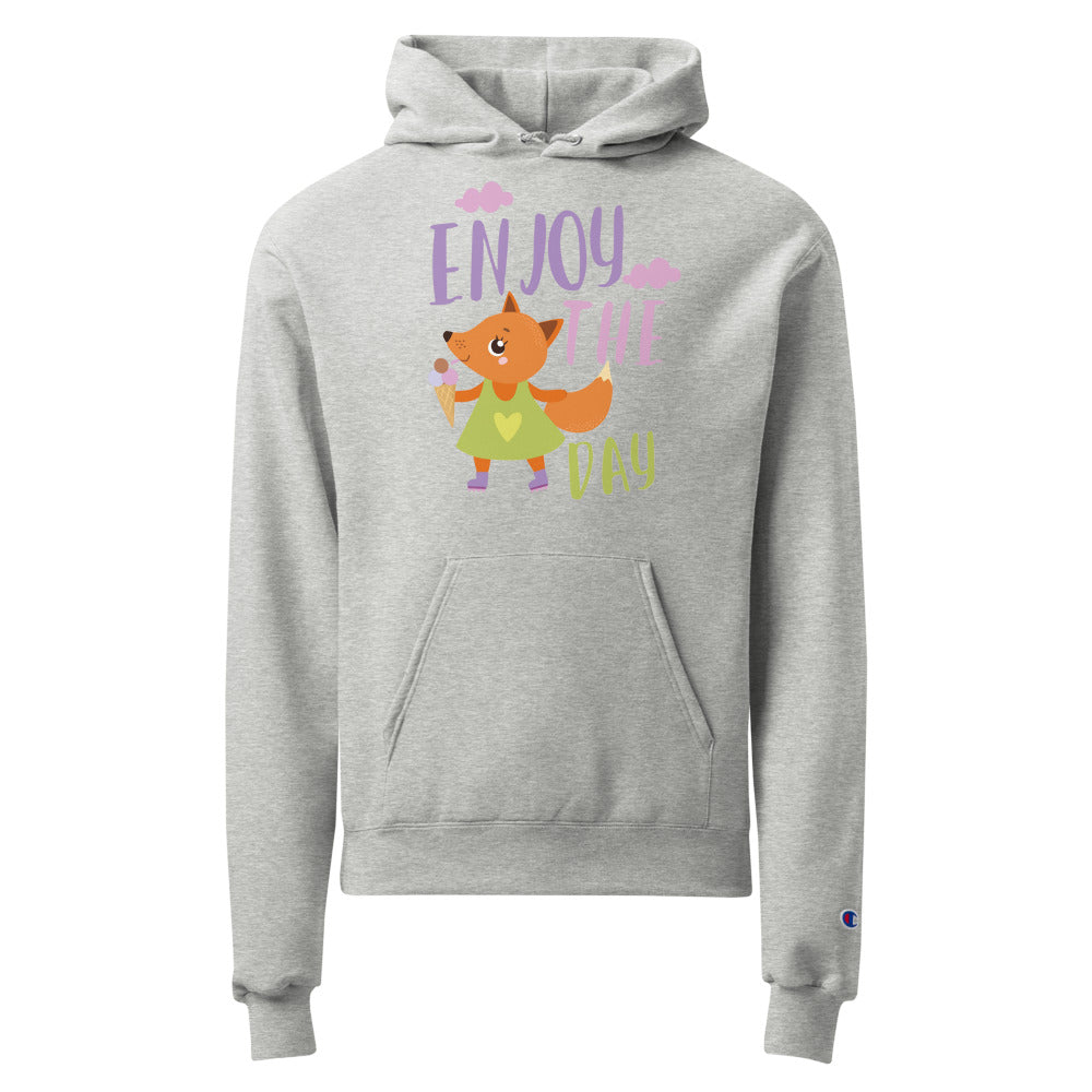 Orange fox - Ẹnoy the day | Unisex Champion Powerblend Hoodie | S700