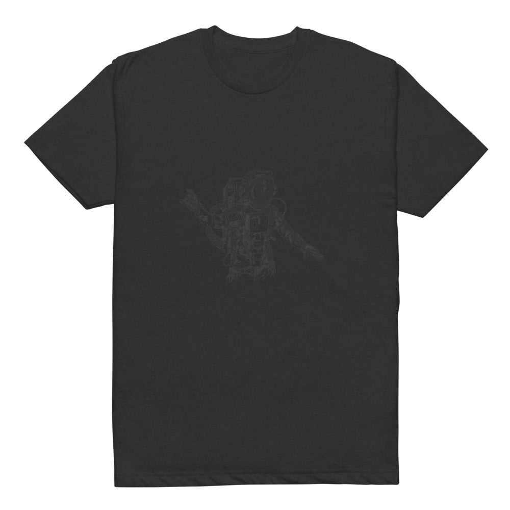 Black & white space travel man | Unisex CVC T-shirt | Next Level 6210