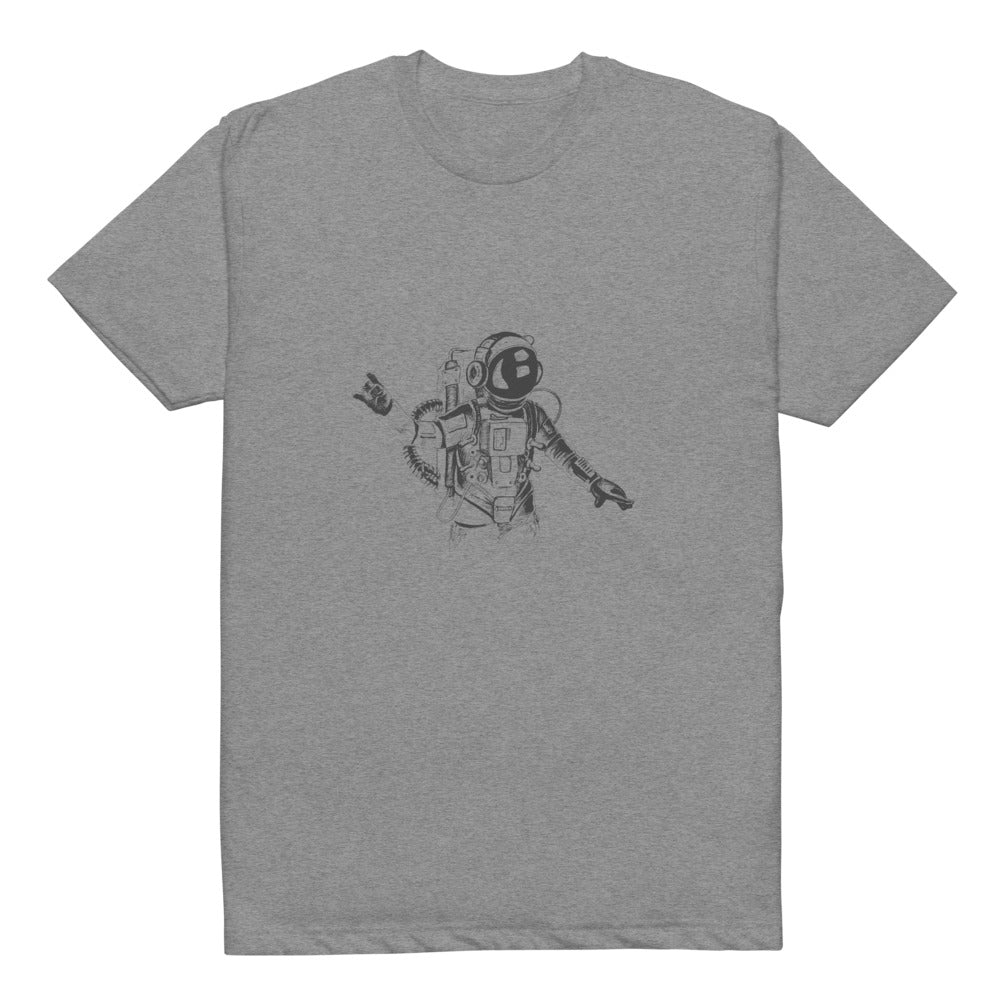 Black & white space travel man | Unisex CVC T-shirt | Next Level 6210