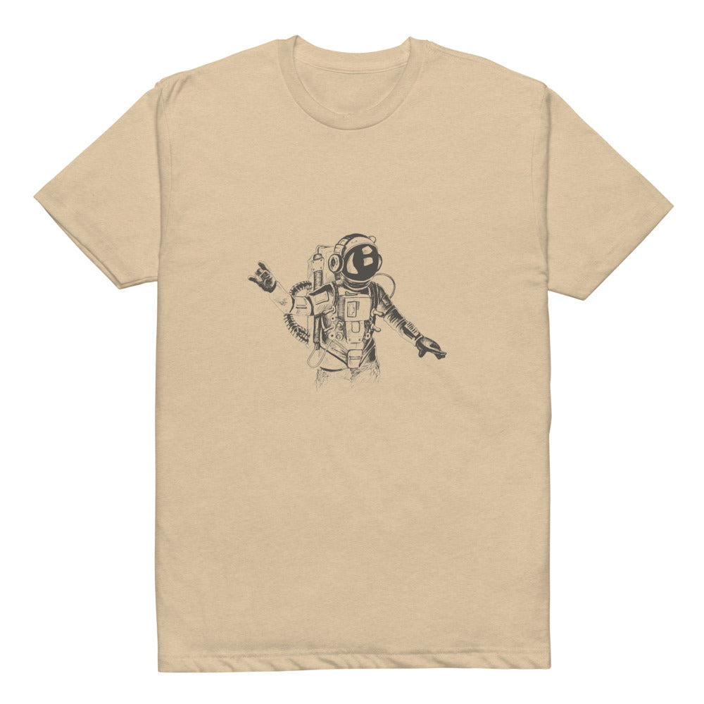 Black & white space travel man | Unisex CVC T-shirt | Next Level 6210