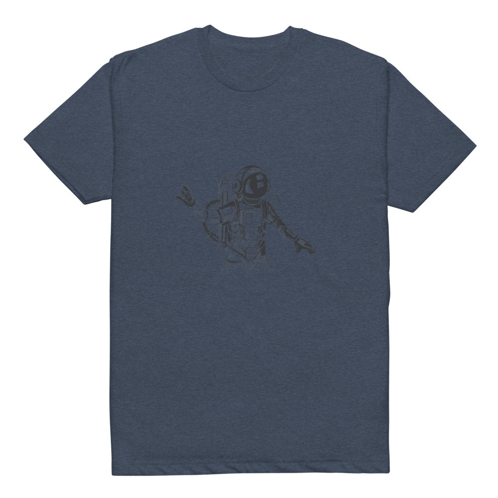 Black & white space travel man | Unisex CVC T-shirt | Next Level 6210