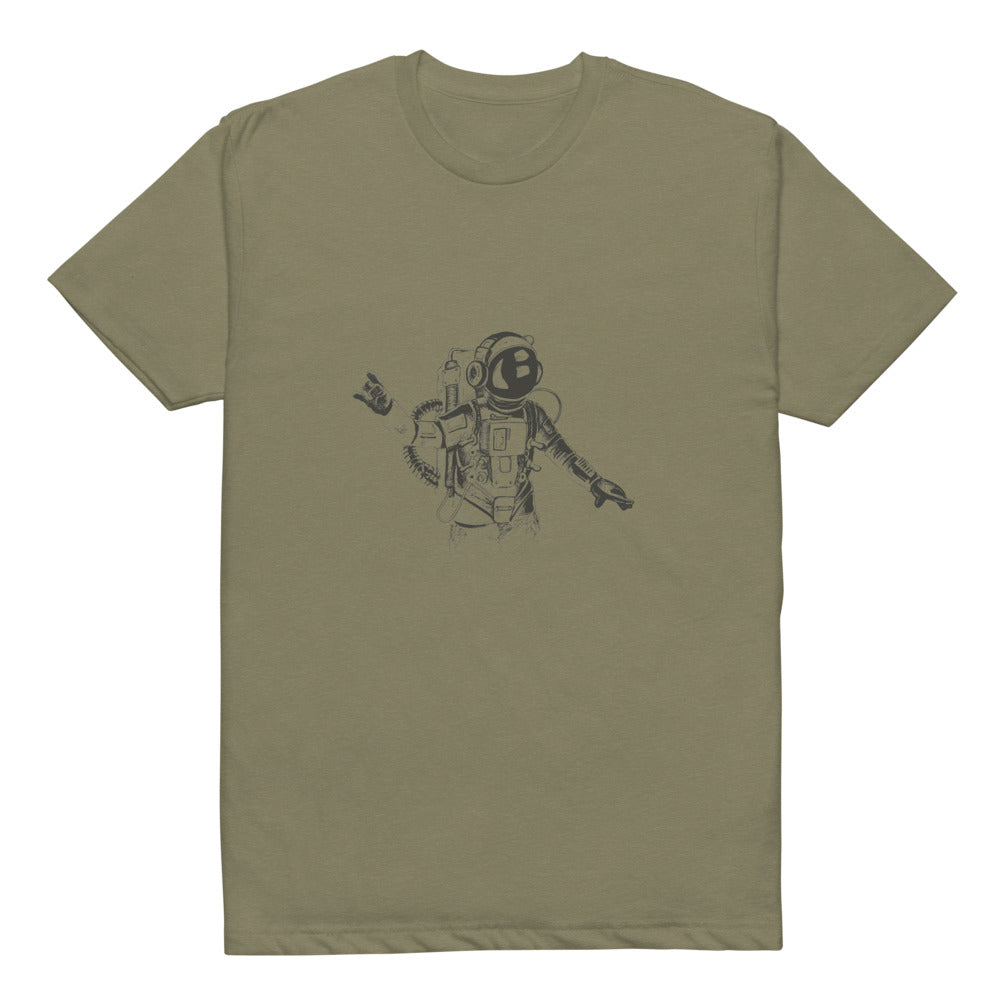 Black & white space travel man | Unisex CVC T-shirt | Next Level 6210