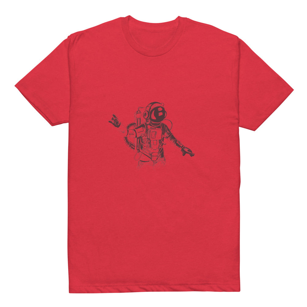 Black & white space travel man | Unisex CVC T-shirt | Next Level 6210