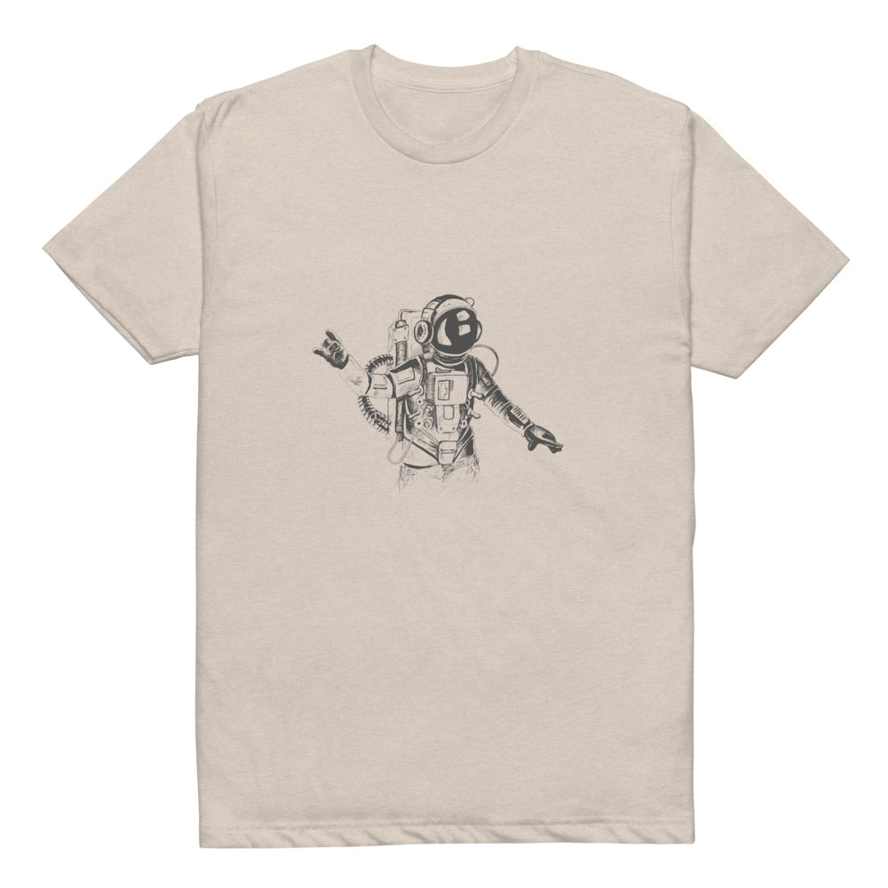 Black & white space travel man | Unisex CVC T-shirt | Next Level 6210