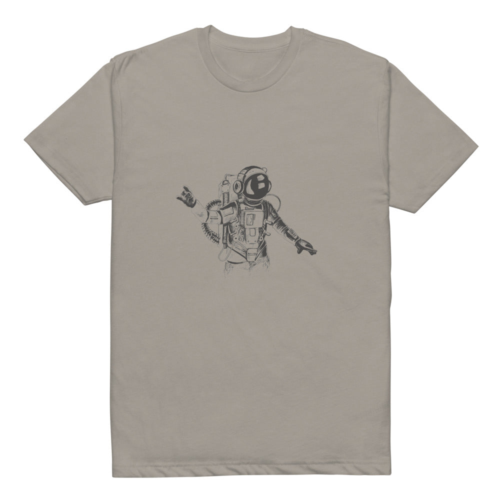 Black & white space travel man | Unisex CVC T-shirt | Next Level 6210
