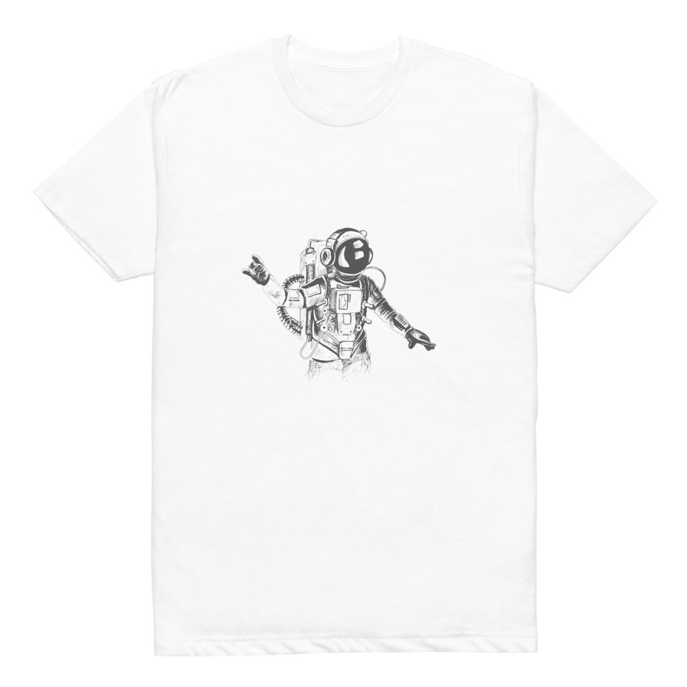 Black & white space travel man | Unisex CVC T-shirt | Next Level 6210