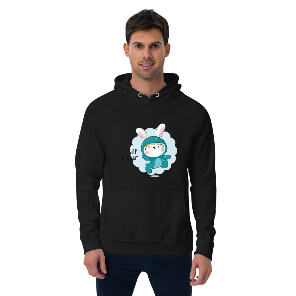 Green rabbit - HIP HIP HOORAAAY | Unisex Eco Raglan Hoodie | SOL'S 03568