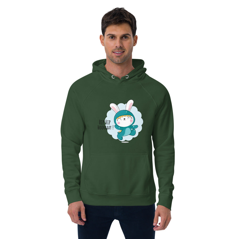 Green rabbit - HIP HIP HOORAAAY | Unisex Eco Raglan Hoodie | SOL'S 03568