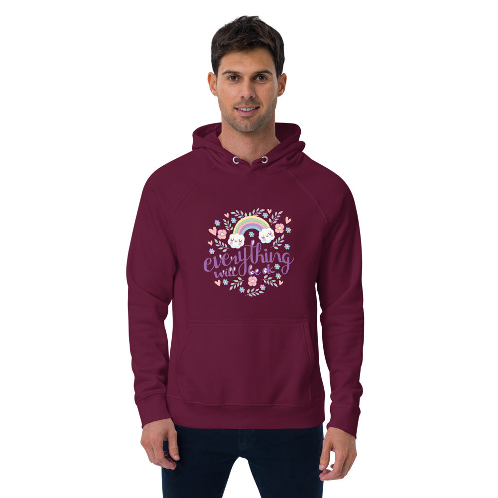 Rainbow - Everything will be ok | Unisex Eco Raglan Hoodie | SOL'S 03568