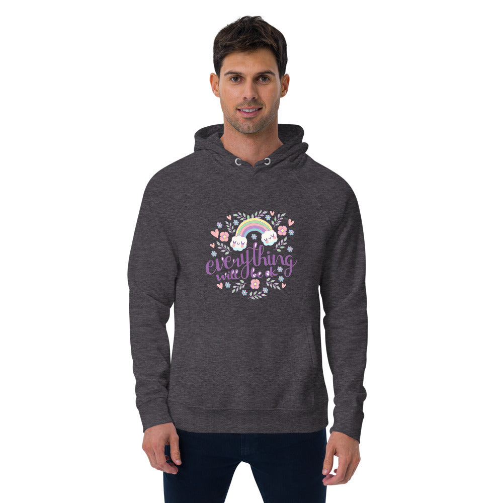 Rainbow - Everything will be ok | Unisex Eco Raglan Hoodie | SOL'S 03568