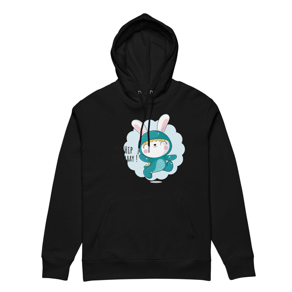 Green rabbit - HIP HIP HOORAAAY | Unisex Essential Eco Cruiser 2.0 Hoodie | Stanley/Stella STSU177