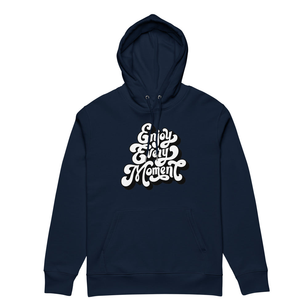 Enjoy every moments white | Unisex Essential Eco Cruiser 2.0 Hoodie | Stanley/Stella STSU177
