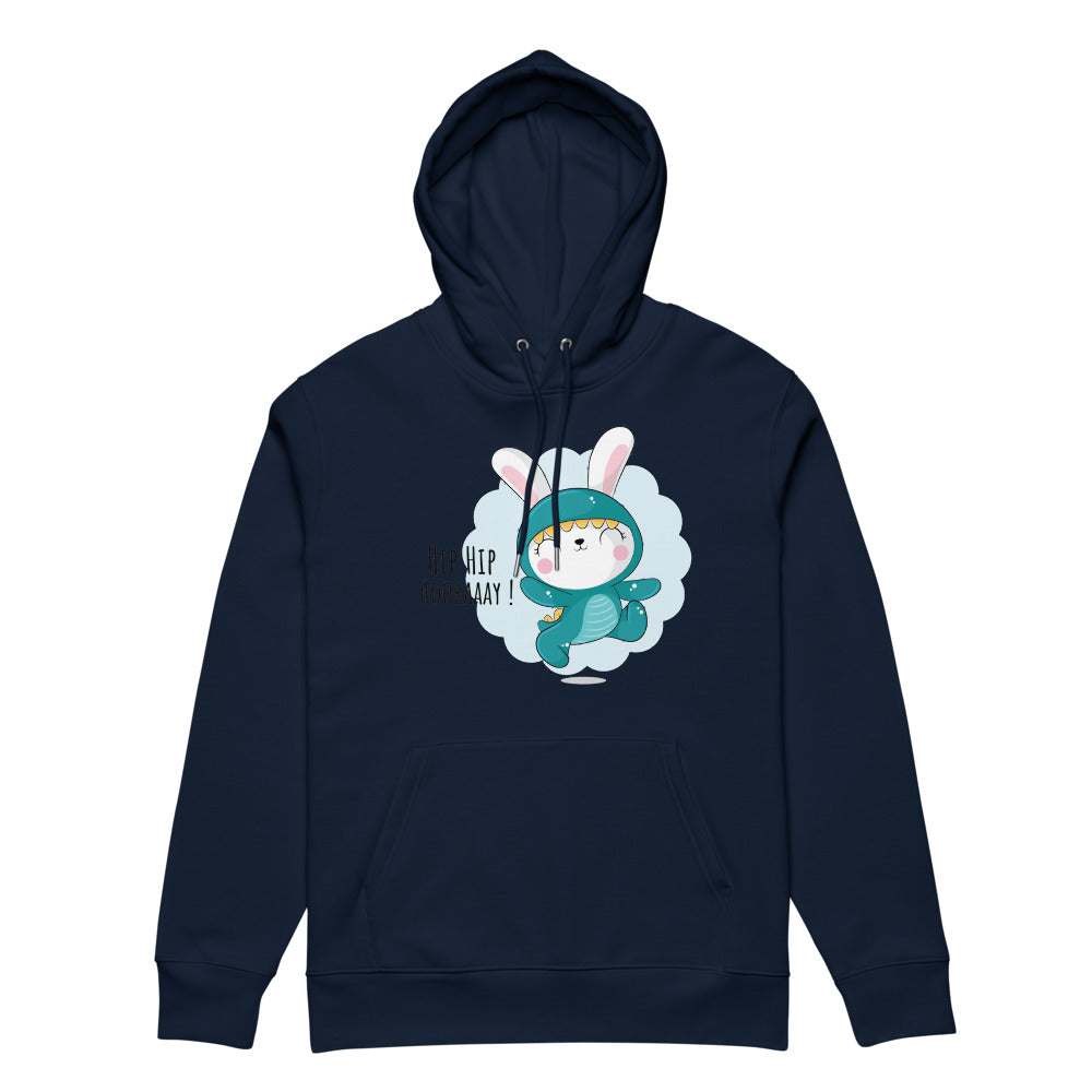 Green rabbit - HIP HIP HOORAAAY | Unisex Essential Eco Cruiser 2.0 Hoodie | Stanley/Stella STSU177