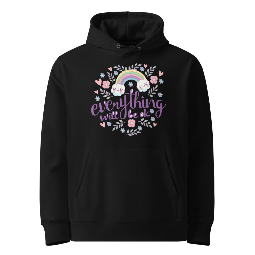 Rainbow - Everything will be ok | Unisex Essential Organic Cruiser 2.0 Hoodie | Stanley/Stella SASU003