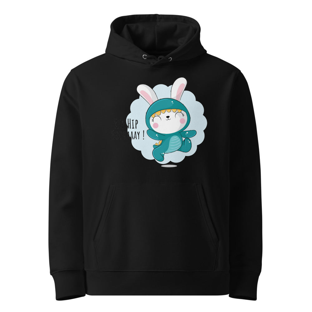 Green rabbit - HIP HIP HOORAAAY | Unisex Essential Organic Cruiser 2.0 Hoodie | Stanley/Stella SASU003