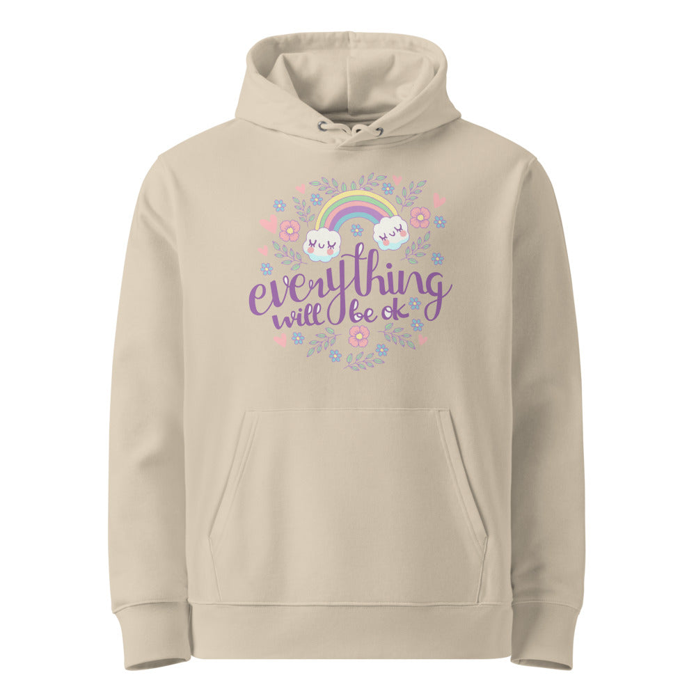 Rainbow - Everything will be ok | Unisex Essential Organic Cruiser 2.0 Hoodie | Stanley/Stella SASU003
