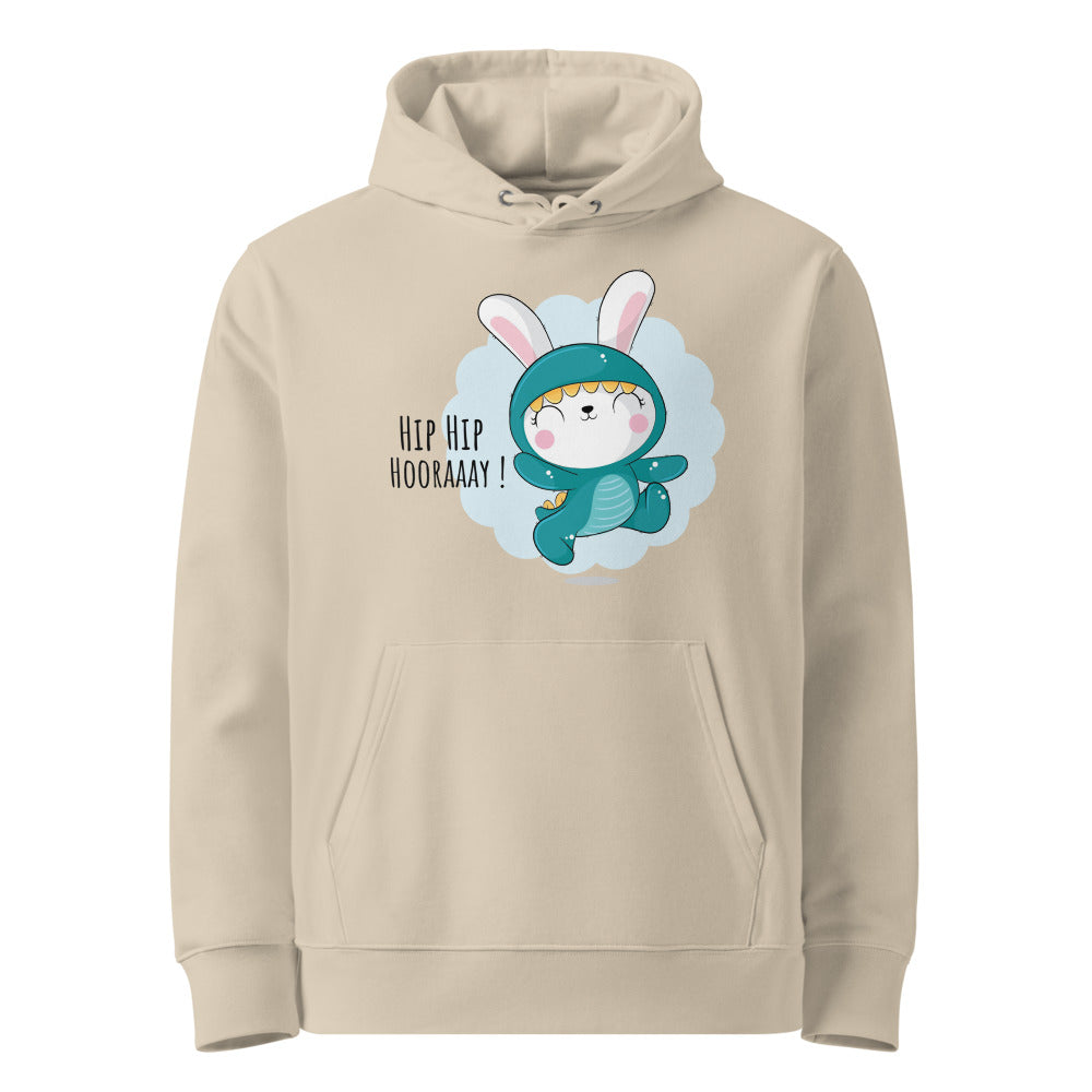Green rabbit - HIP HIP HOORAAAY | Unisex Essential Organic Cruiser 2.0 Hoodie | Stanley/Stella SASU003
