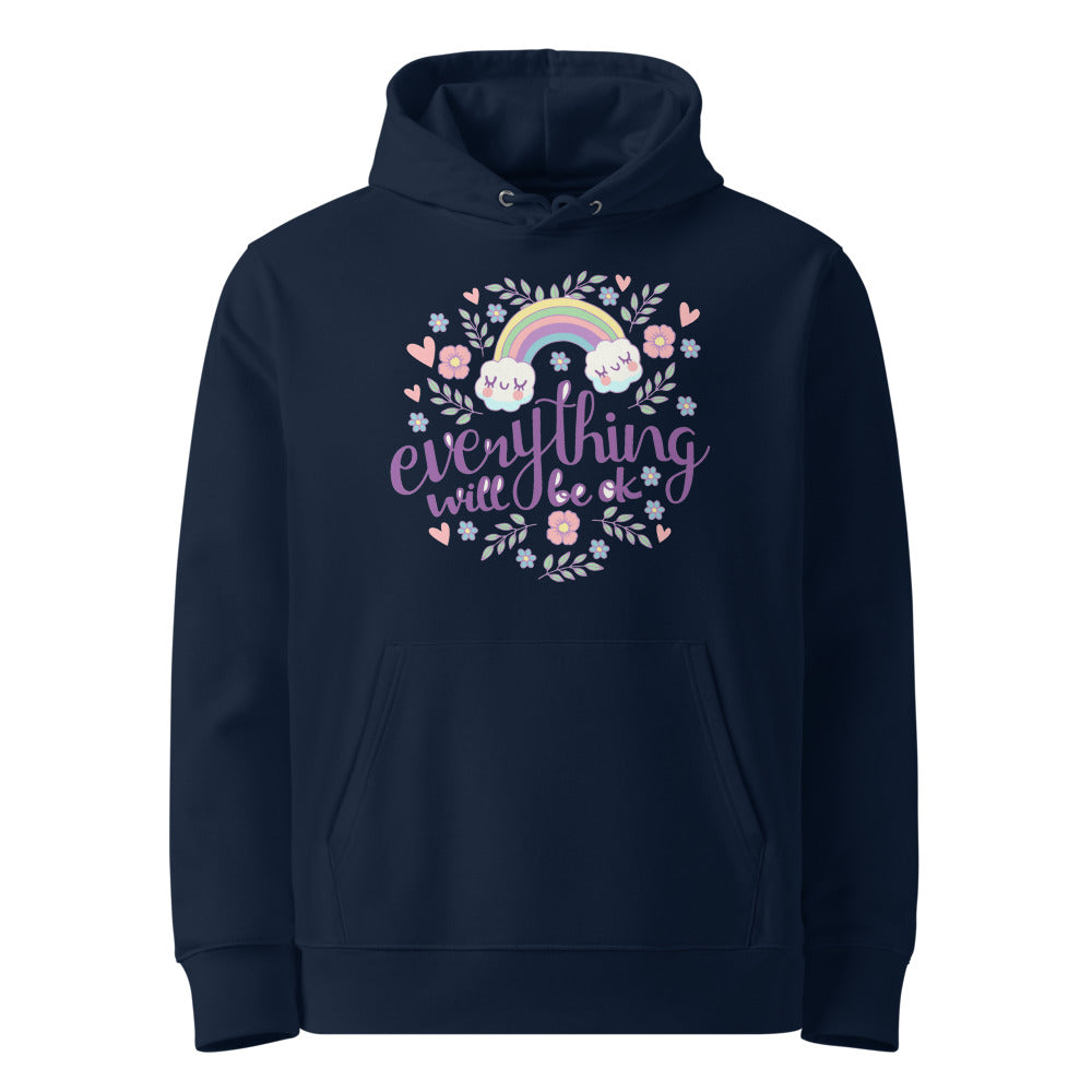 Rainbow - Everything will be ok | Unisex Essential Organic Cruiser 2.0 Hoodie | Stanley/Stella SASU003