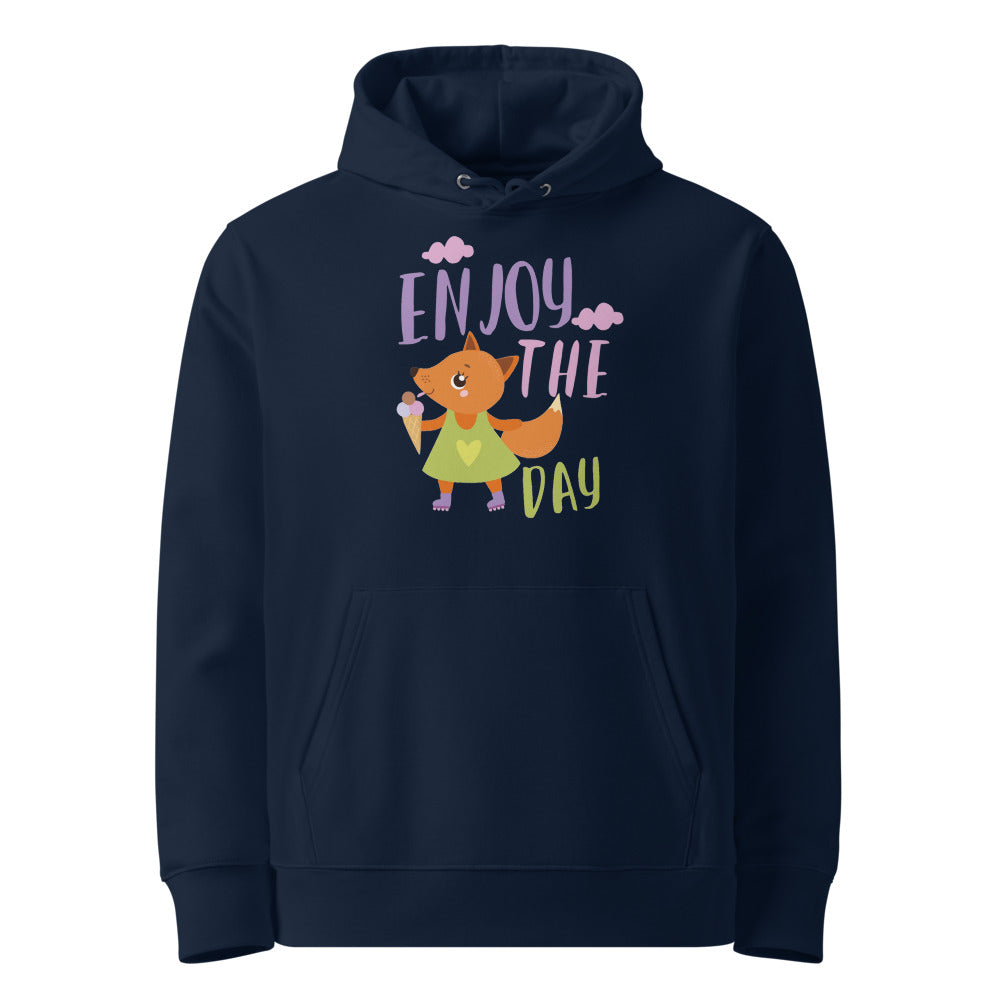 Orange fox - Ẹnoy the day | Unisex Essential Organic Cruiser 2.0 Hoodie | Stanley/Stella SASU003