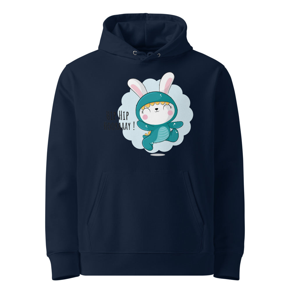 Green rabbit - HIP HIP HOORAAAY | Unisex Essential Organic Cruiser 2.0 Hoodie | Stanley/Stella SASU003