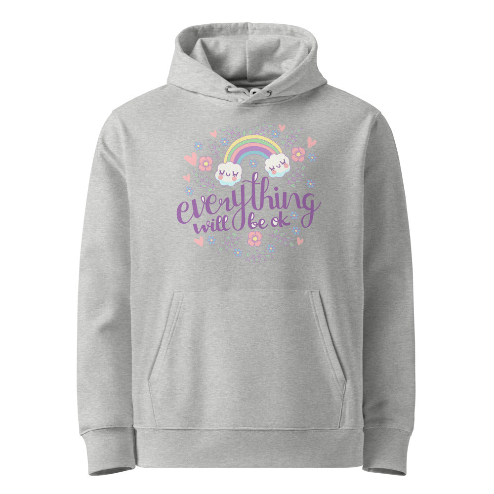 Rainbow - Everything will be ok | Unisex Essential Organic Cruiser 2.0 Hoodie | Stanley/Stella SASU003