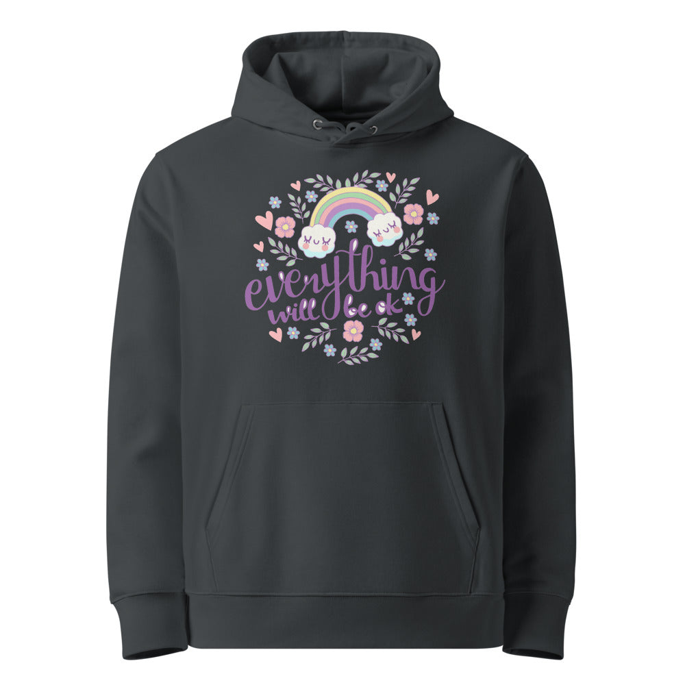 Rainbow - Everything will be ok | Unisex Essential Organic Cruiser 2.0 Hoodie | Stanley/Stella SASU003