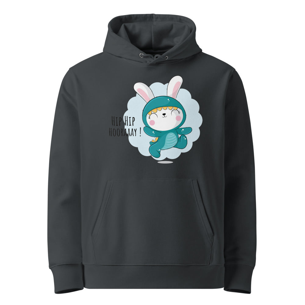 Green rabbit - HIP HIP HOORAAAY | Unisex Essential Organic Cruiser 2.0 Hoodie | Stanley/Stella SASU003