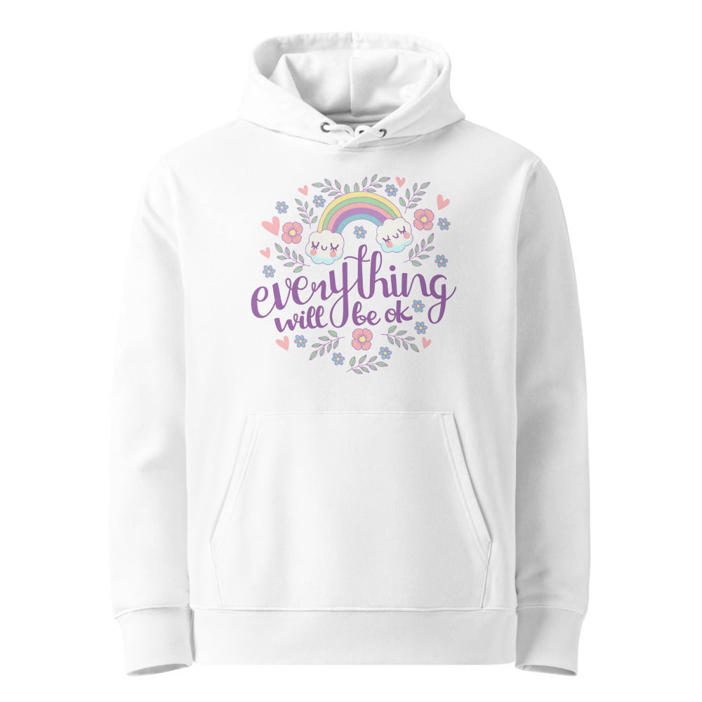 Rainbow - Everything will be ok | Unisex Essential Organic Cruiser 2.0 Hoodie | Stanley/Stella SASU003