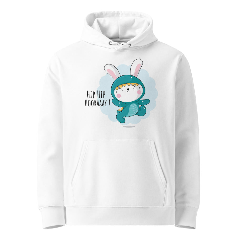 Green rabbit - HIP HIP HOORAAAY | Unisex Essential Organic Cruiser 2.0 Hoodie | Stanley/Stella SASU003