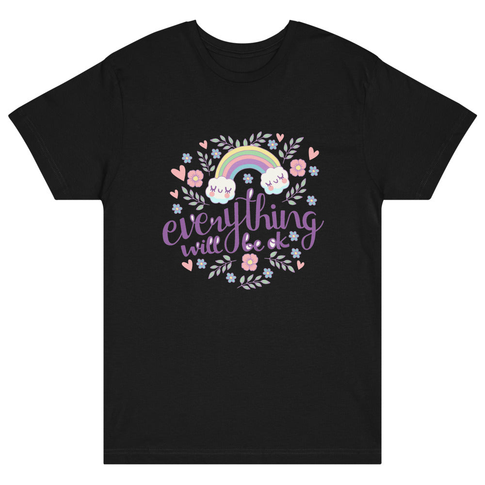 Rainbow - Everything will be ok | Unisex Fine Jersey Tee | LAT Apparel 6901