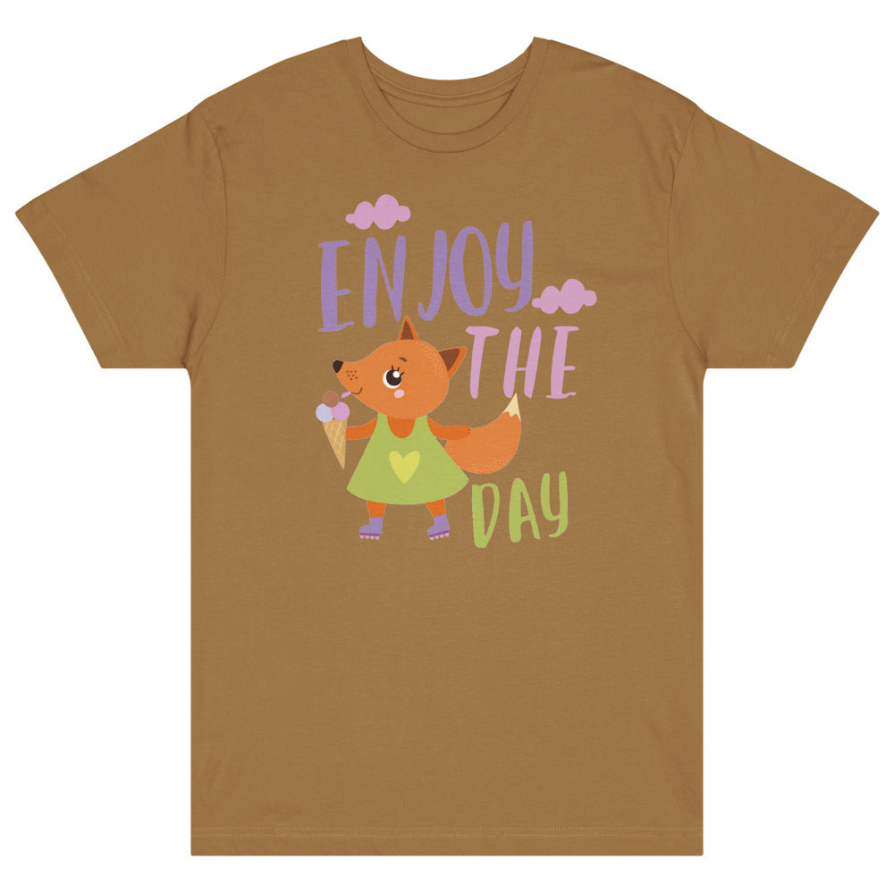 Orange fox - Ẹnoy the day | Unisex Fine Jersey Tee | LAT Apparel 6901